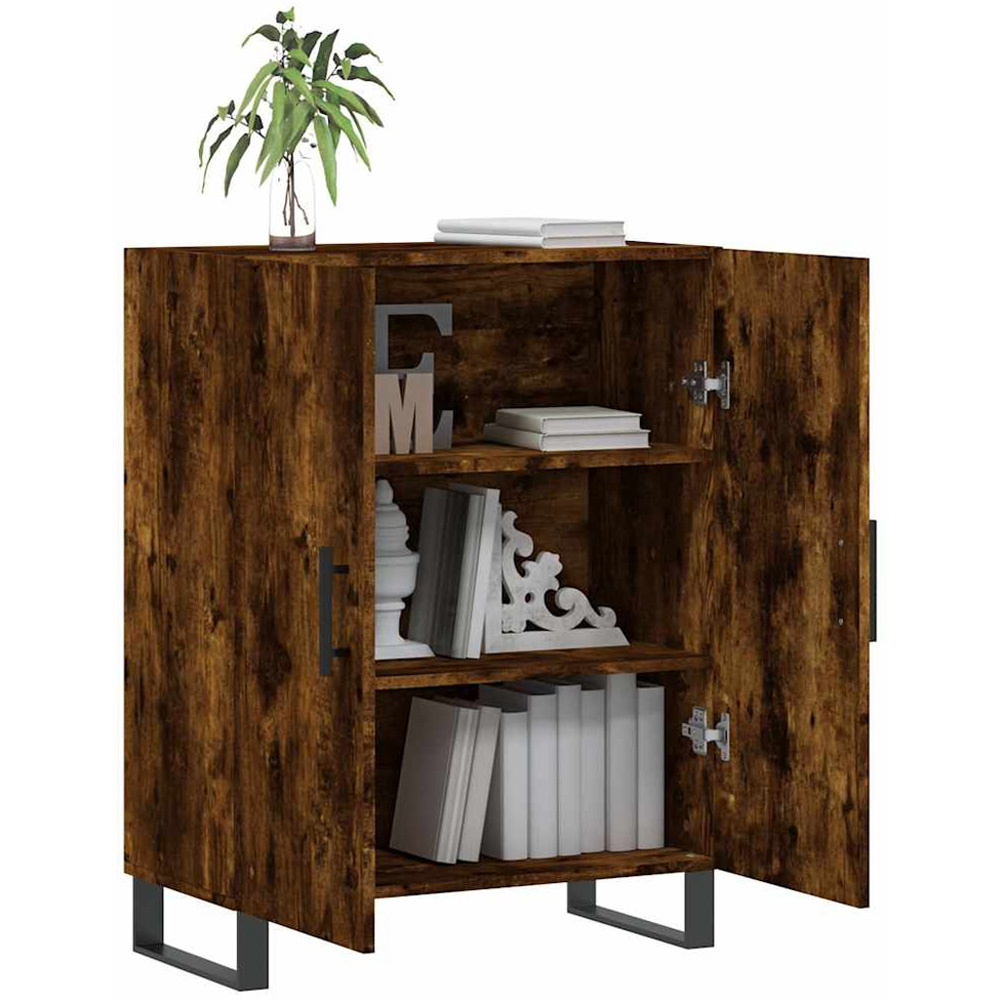 vidaXL 2 Door Smoked Oak Sideboard Image 4
