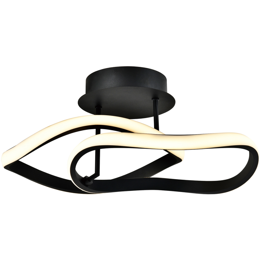 Happy Homewares Matt Black Sand LED Ceiling Light with Curving Oval Metal Heads Image 6