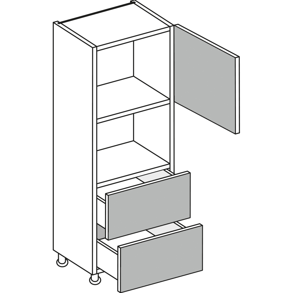 wilko Woodgrain Effect Shaker White Single Oven Housing Drawers 600mm Image 1