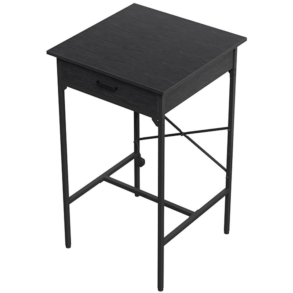 Living and Home Single Drawer Black Bar Table with Built-In Charging Station Image 2