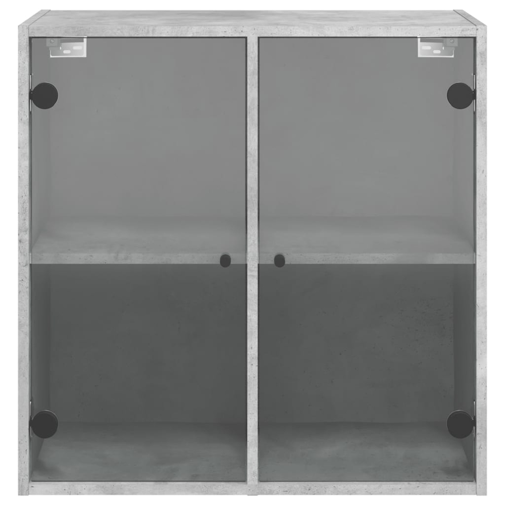 vidaXL 2 Door Concrete Grey Glass Wall Cabinet Image 6