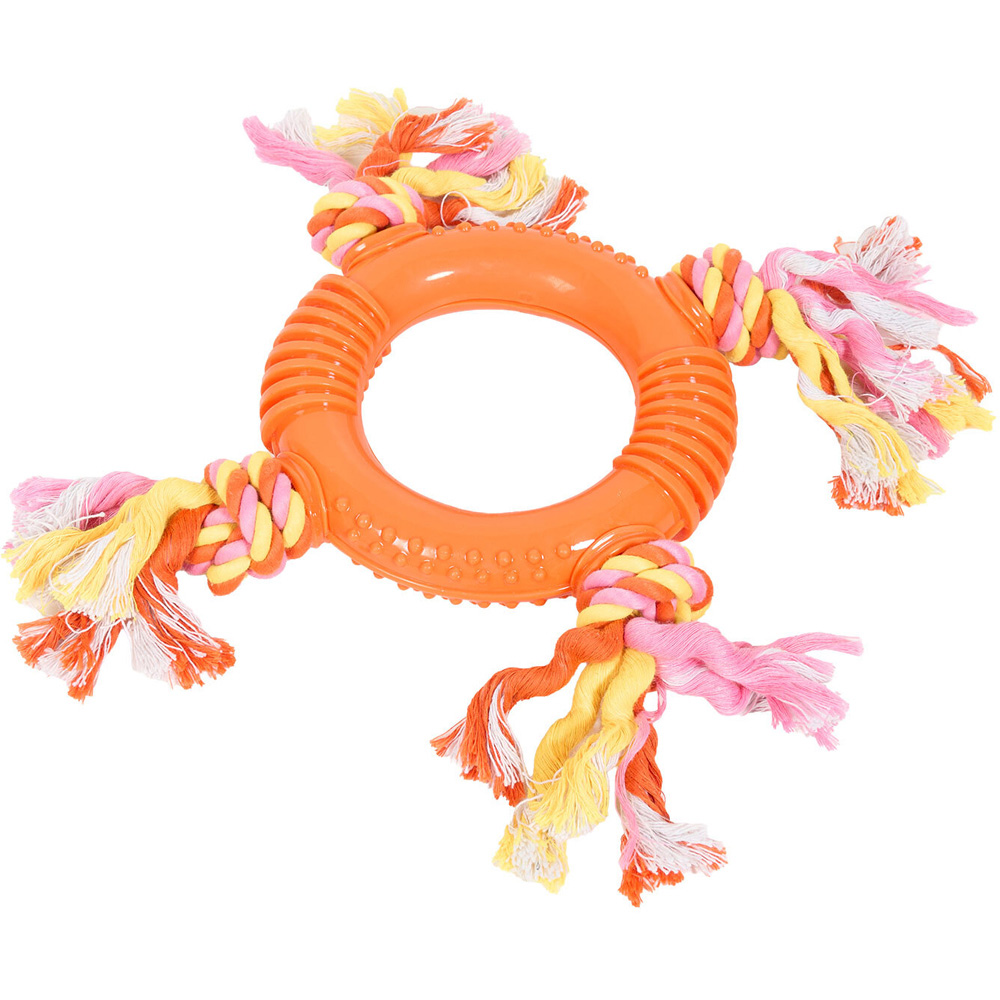 Treat Ring Tug Dog Toy Orange Image 2