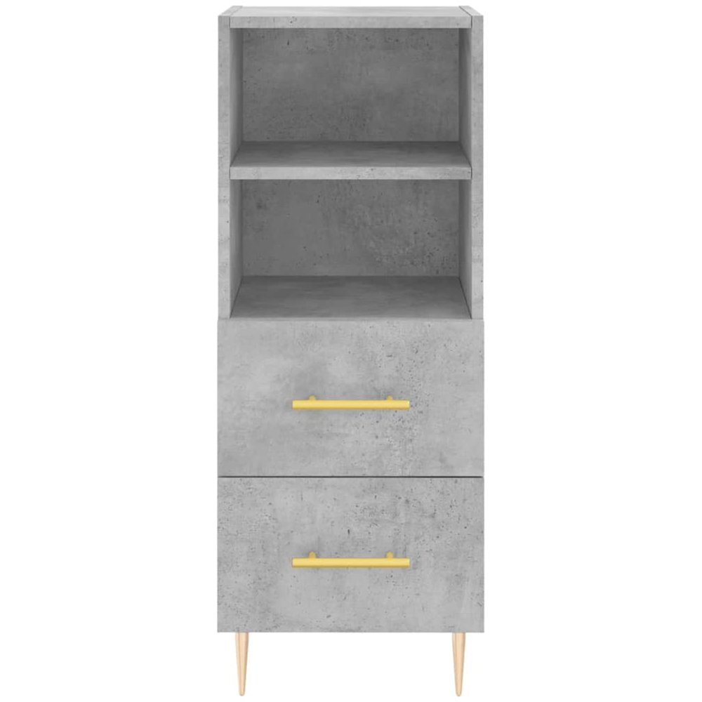 vidaXL Single Glass Door 2 Drawer 2 Shelf Concrete Grey Highboard Image 6