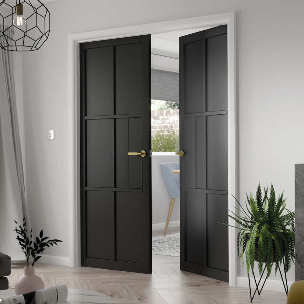 JB Kind Civic Urban Industrial Black Art Deco Style Internal Door 1981 x 686mm Image 2