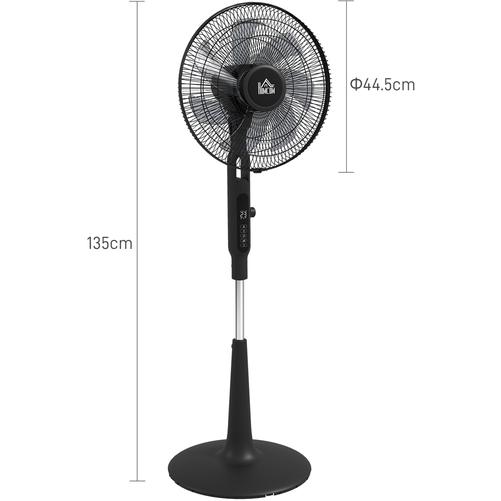 HOMCOM Black Adjustable Oscillating Standing Fan Image 9