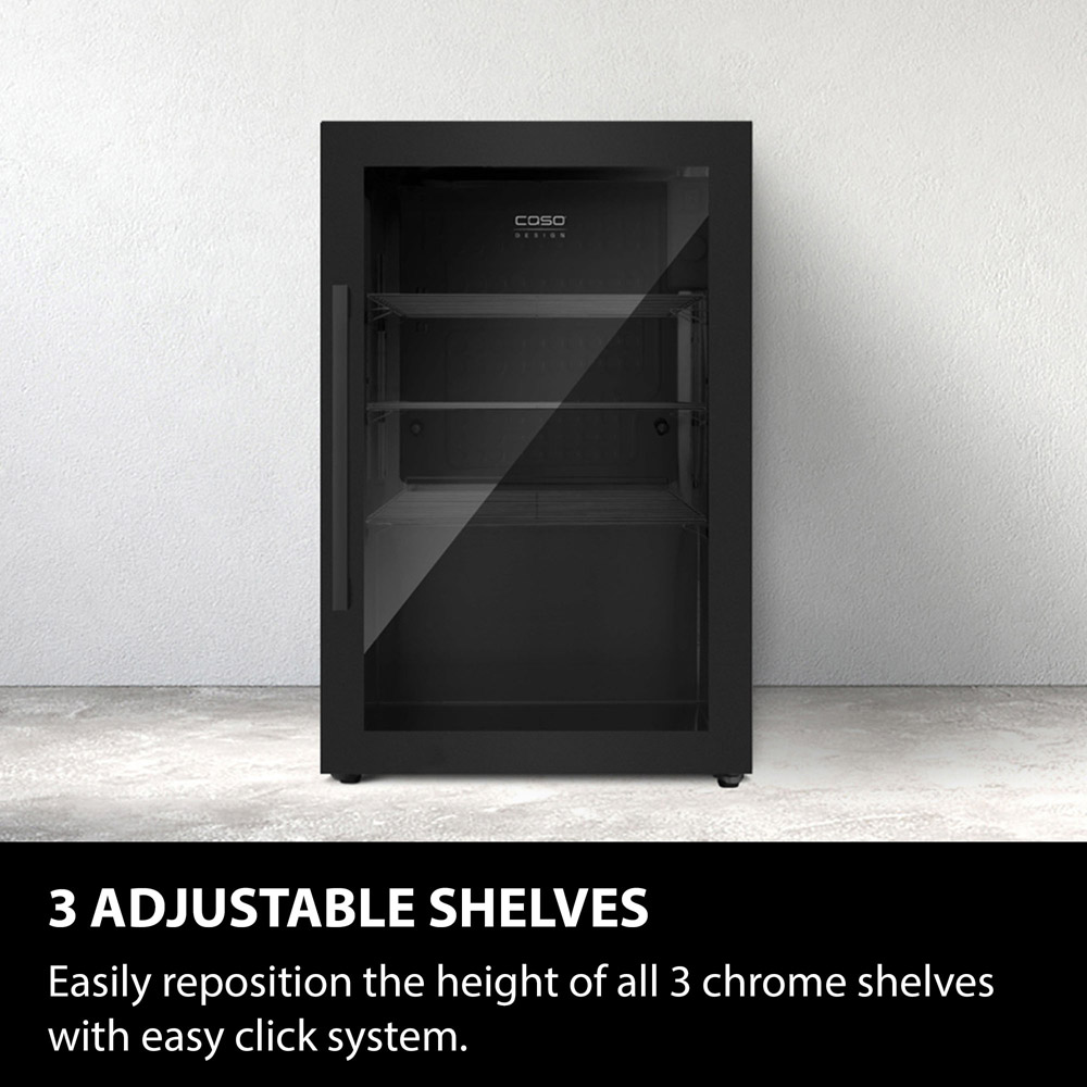 CASO Design 702 Black BBQ Wine Cooler with Right Hinge 63L Image 6