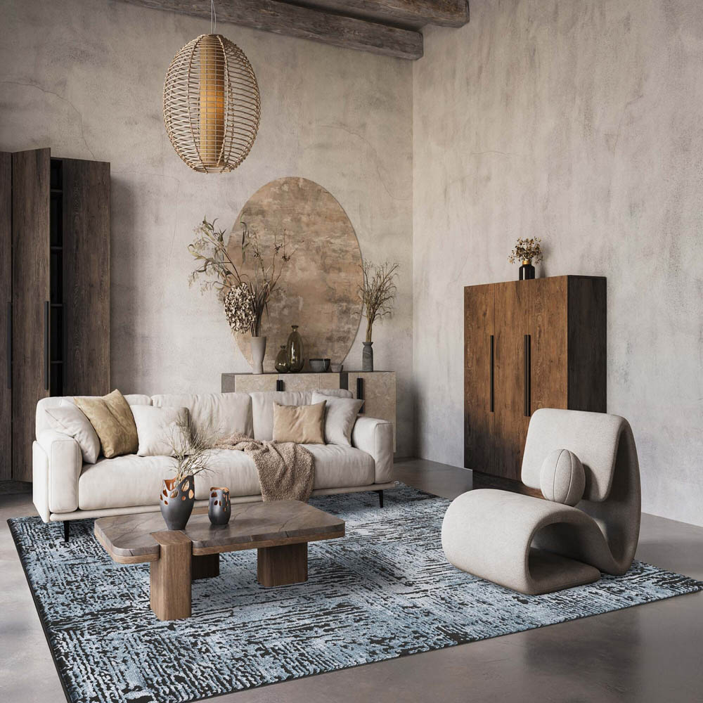 Desire Rugs Belgravia Metallic Sheen Modern Illusion Design Navy Rug 160 x 230cm Image 5