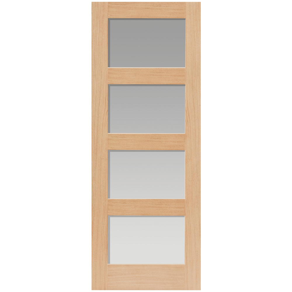 JB Kind Nevis Shaker Oak Glazed Internal Door 1981 x 762mm Image 1