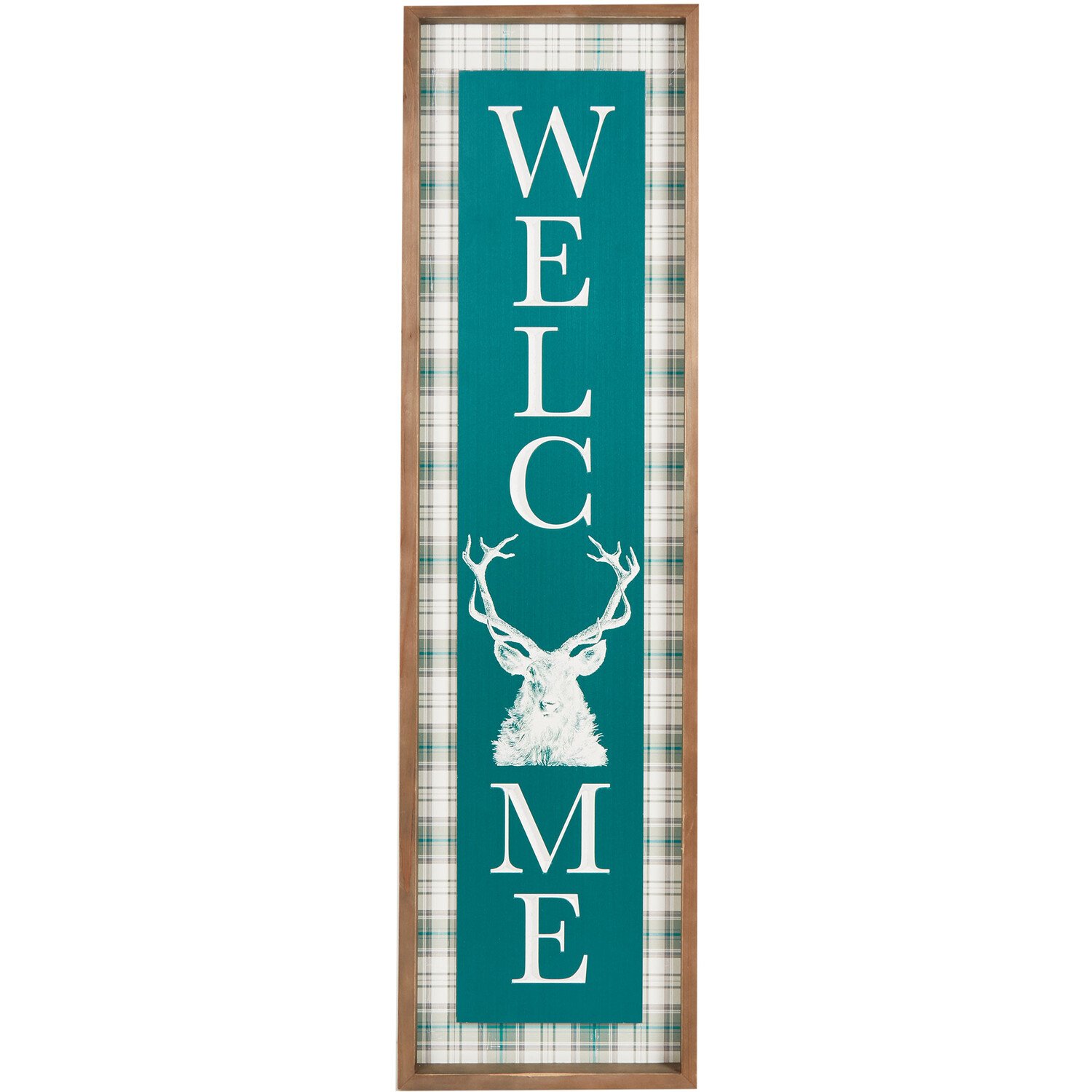 Welcome Rustic Stag Sign - Green Image 1