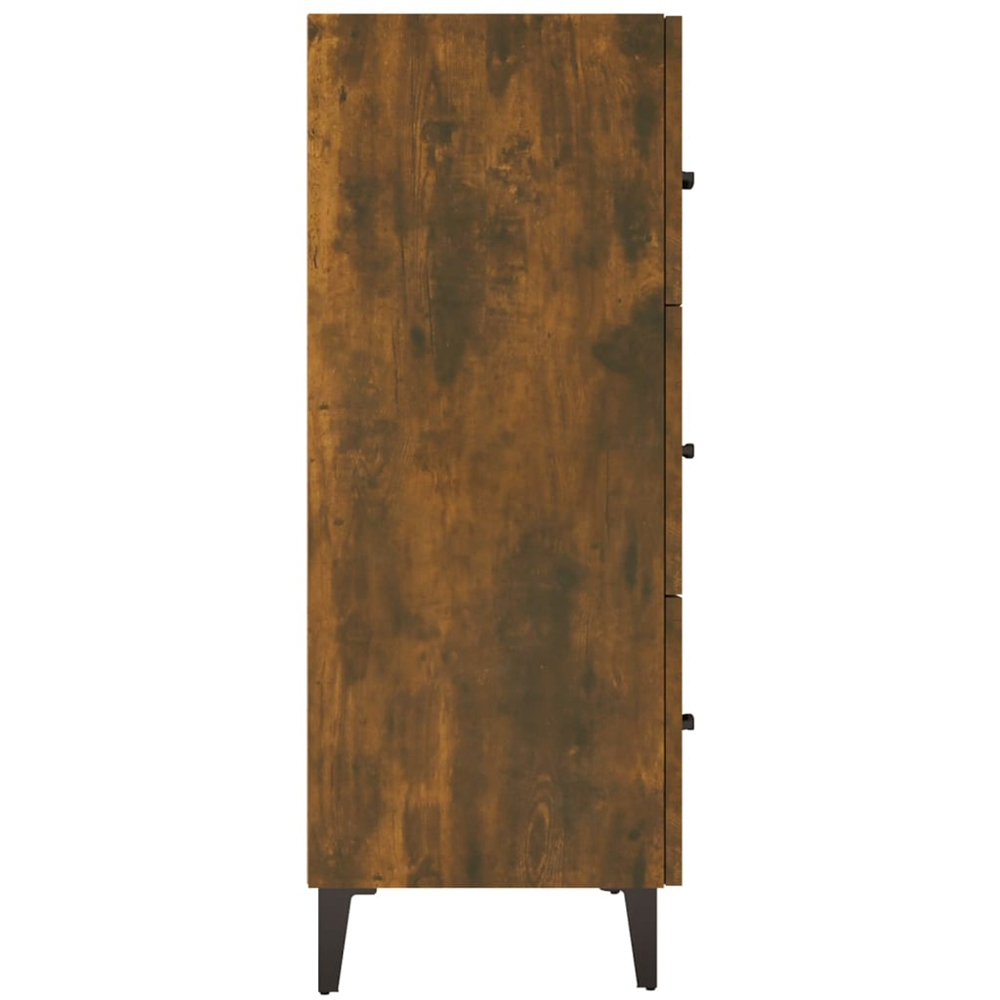 vidaXL 3 Drawer Smoked Oak Sideboard Image 7