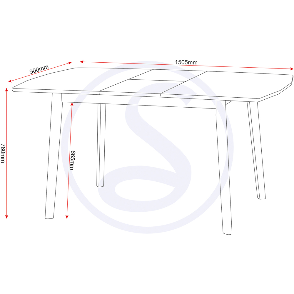 Seconique Emery 6 Seater 115-150cm Extending Dining Table Natural Oak Effect Image 6