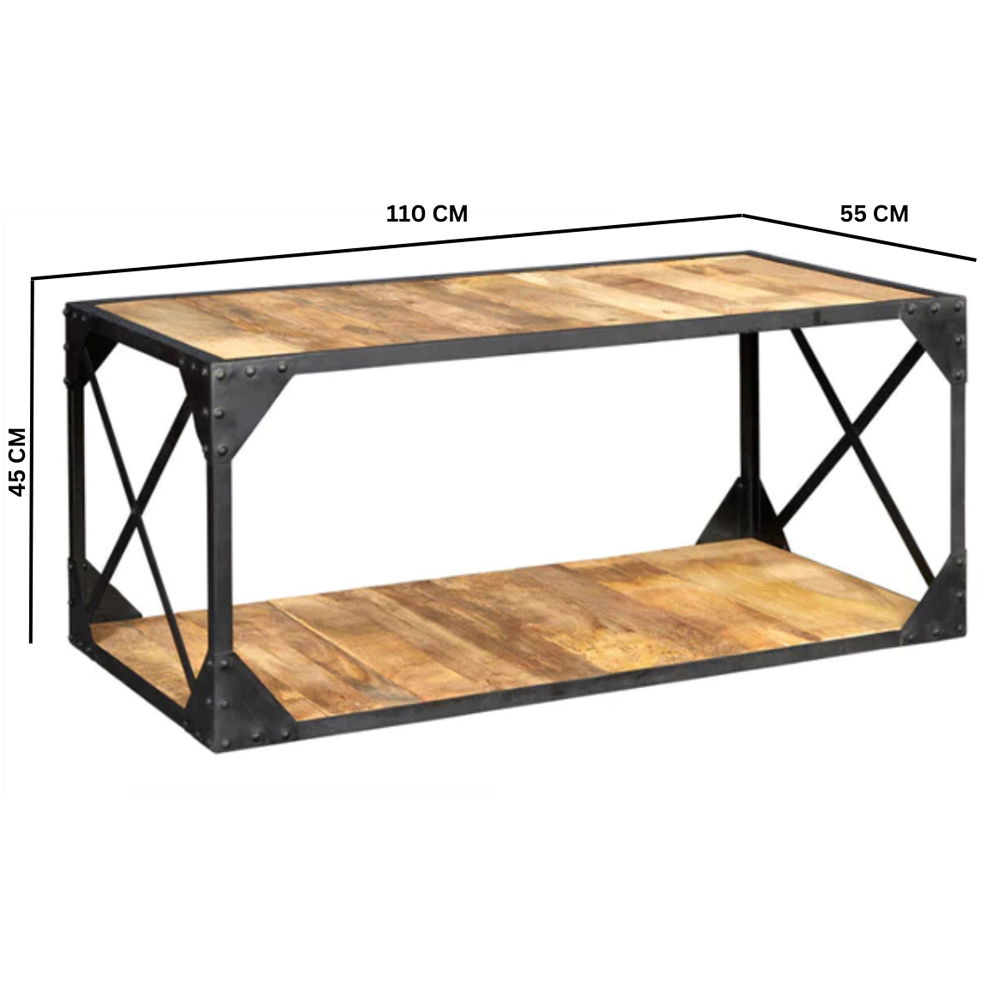 Brooklyn Akos Single Shelf Wooden Coffee Table Image 6