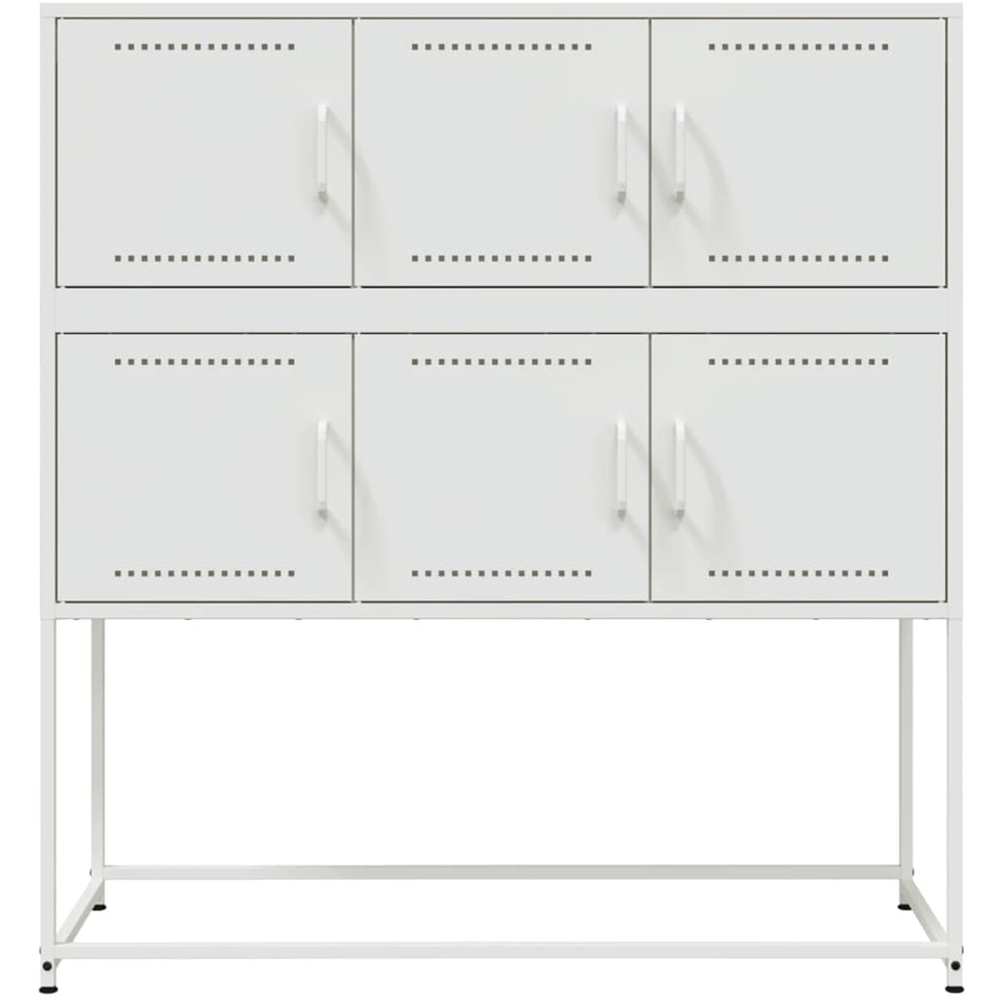 vidaXL 6 Door White Sideboard Image 6