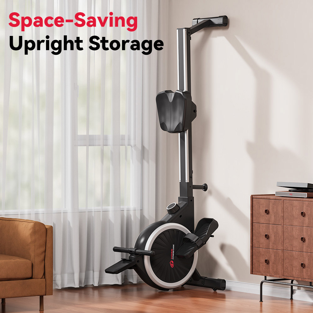Rattrix Black 16-Level Resistance Magnetic Rowing Machine Image 2