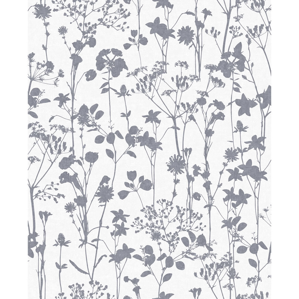 Wilko Wallpaper Country Sprigs Grey & Lilac Image 1