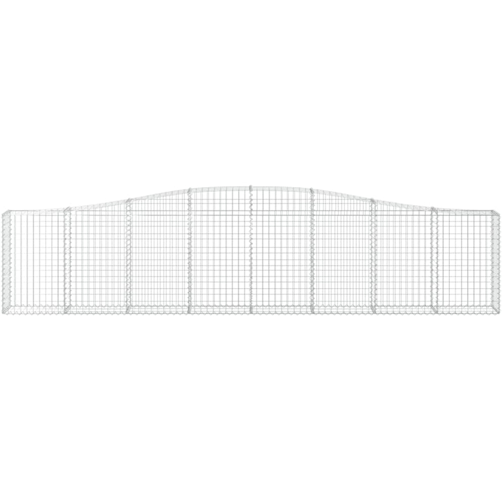 vidaXL Silver Galvanised Iron Arched Gabion Basket 400 x 30 x 80/100cm 8 Pack Image 2