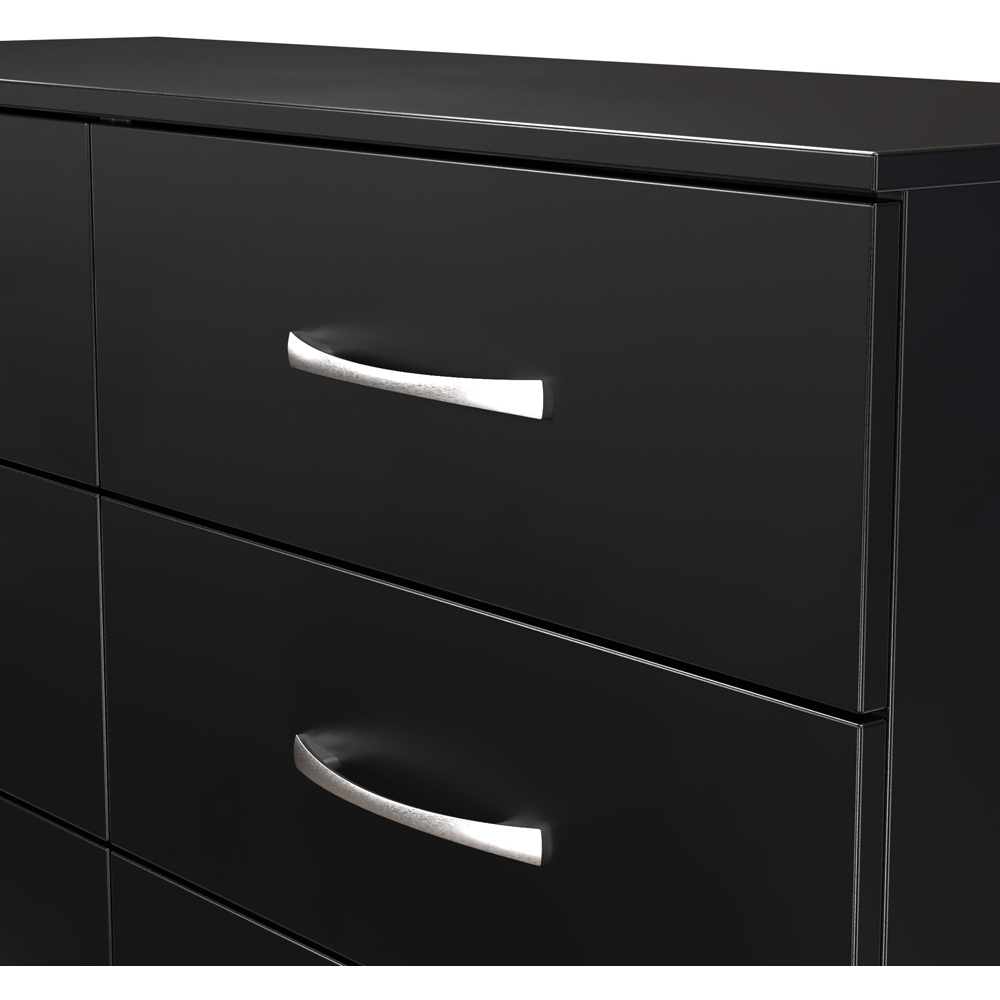 Crowndale Avon 6 Drawer Matt Black Wide Chest of Drawers Ready Assembled Image 5