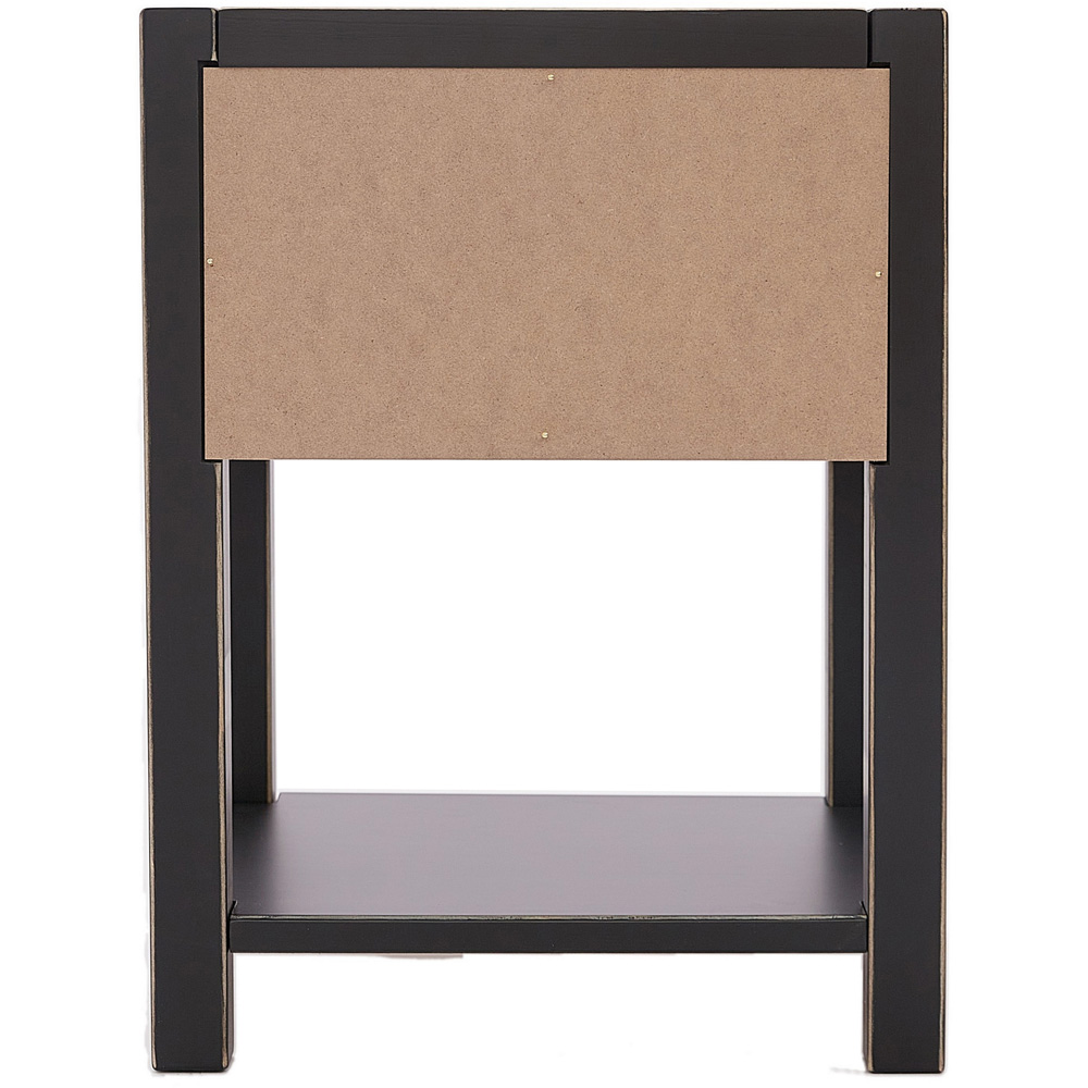 Sino Single Drawer Black Bedside Table Image 4