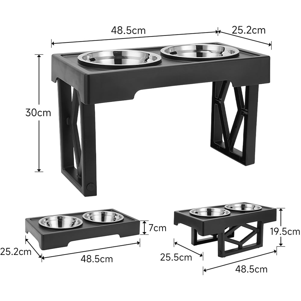 H&O Direct Double Bowl Height Adjustable Pet Feeder Image 5