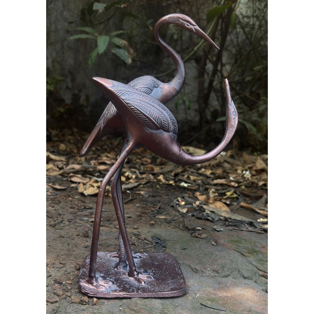 Inspirational Gifting Love Cranes Cast Aluminium Garden Ornament Image 2