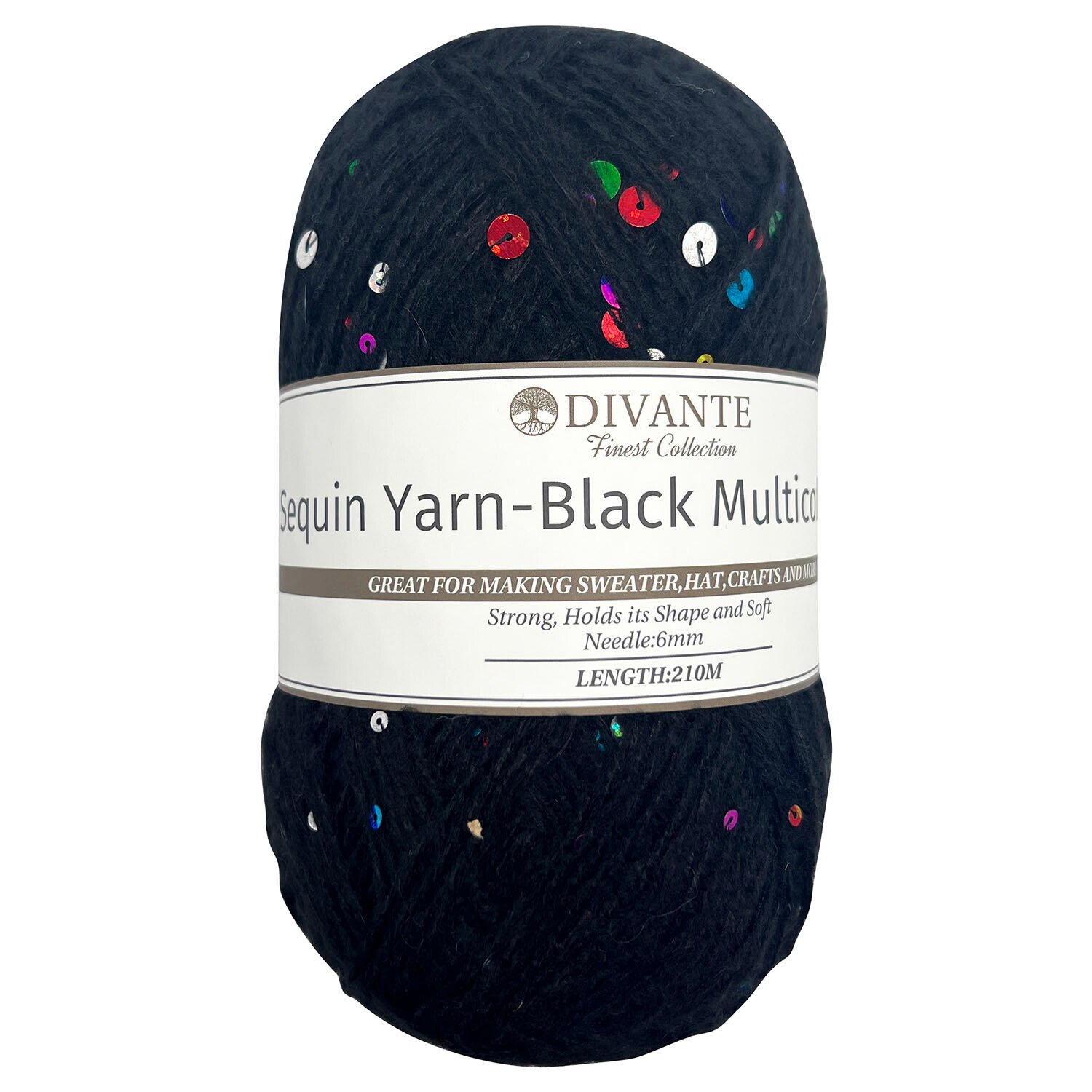 Divante Sequin Yarn - Black Multicoloured Image 1
