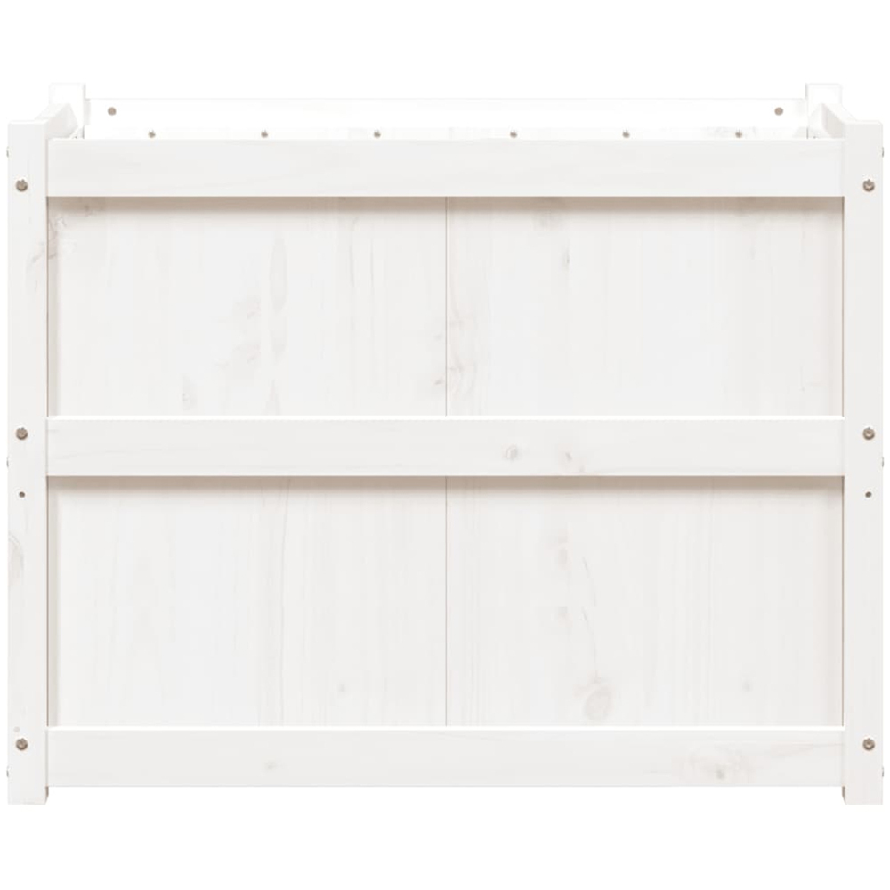 vidaXL White Solid Pine Wood Garden Planter 90 x 50 x 70cm Image 4