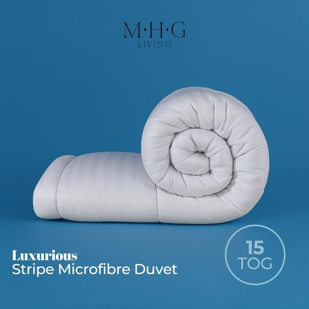 MHG Living Double White Striped Extra Warm Winter Hollowfibre Duvet 15 Tog Image 5