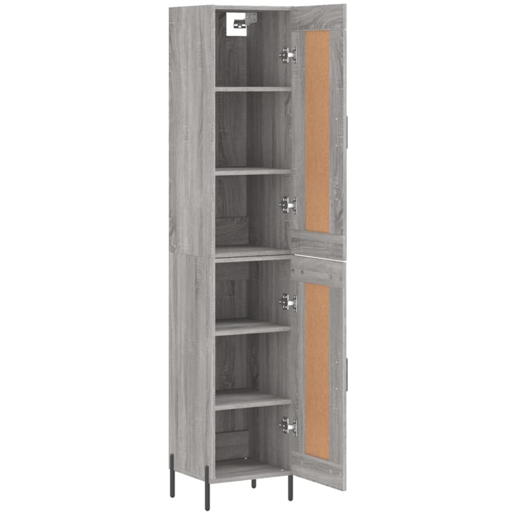 vidaXL 2 Door Grey Highboard Image 4