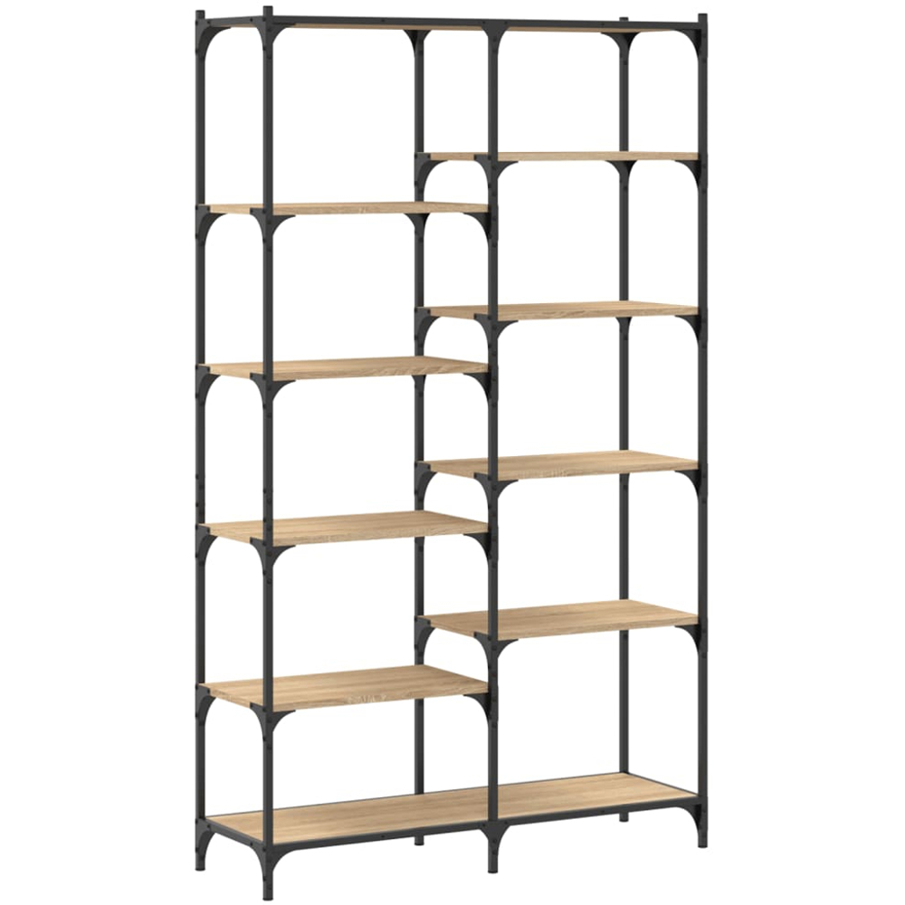vidaXL 10 Open Shelf Sonoma Oak Bookshelf Image 2