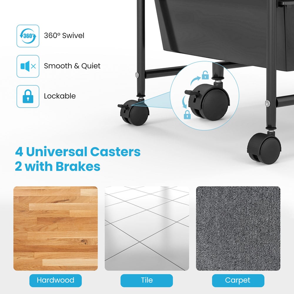 Costway 15 Drawer Grey Storage Trolley Image 6