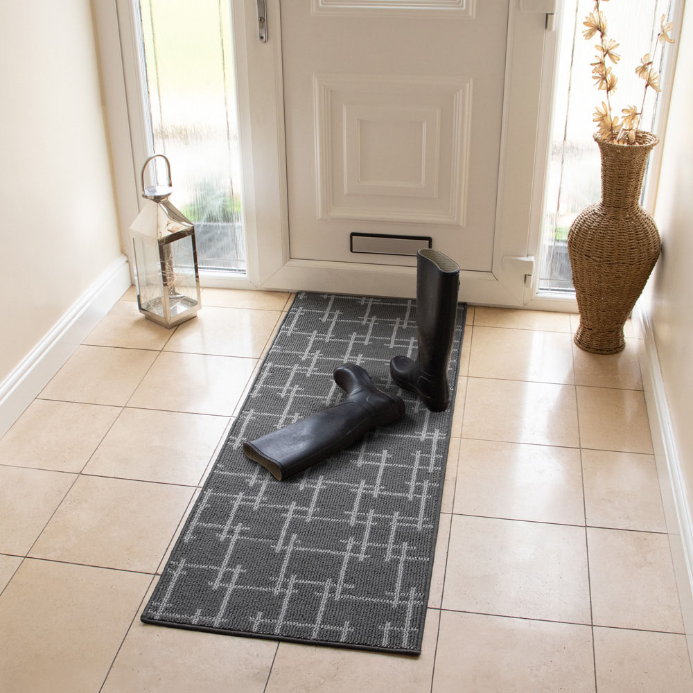 JVL Vector Grey Indoor Washable Runner 57 x 150cm Image 8