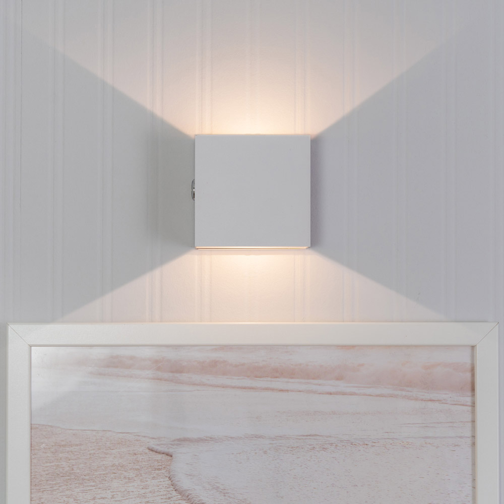 ValueLights Marx White Rechargeable Easy Fit Wall Light Image 4