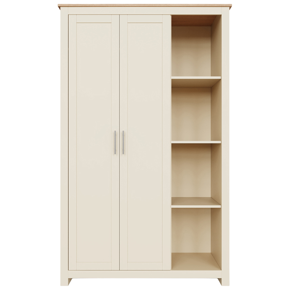 GFW Lancaster 2 Door 4 Shelf Cream Wardrobe Image 2