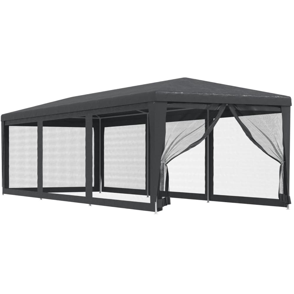 vidaXL 3 x 9m Anthracite Foldable Party Tent with 8 Mesh Sidewalls Image 2