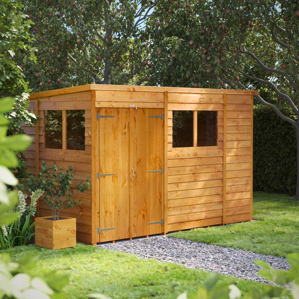 Power 10 x 6ft Overlap Pent Double Door Shed Image 2