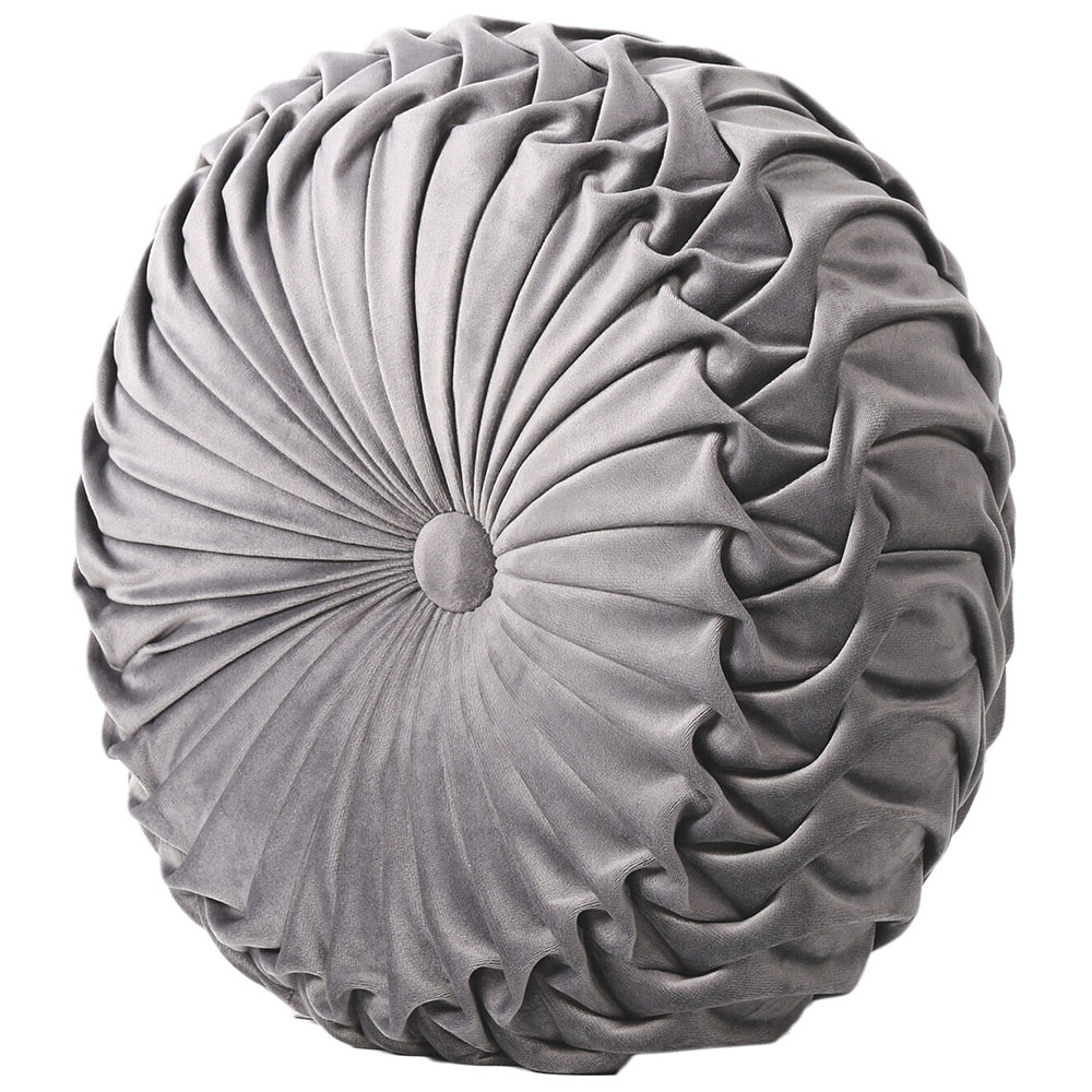 Divante Isabel Charcoal Pleated Cushion Image 2