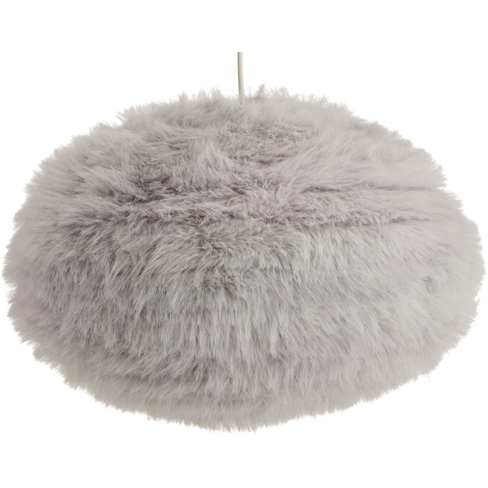 Wilko Grey Faux Feather Large Pendant Shade Image 1