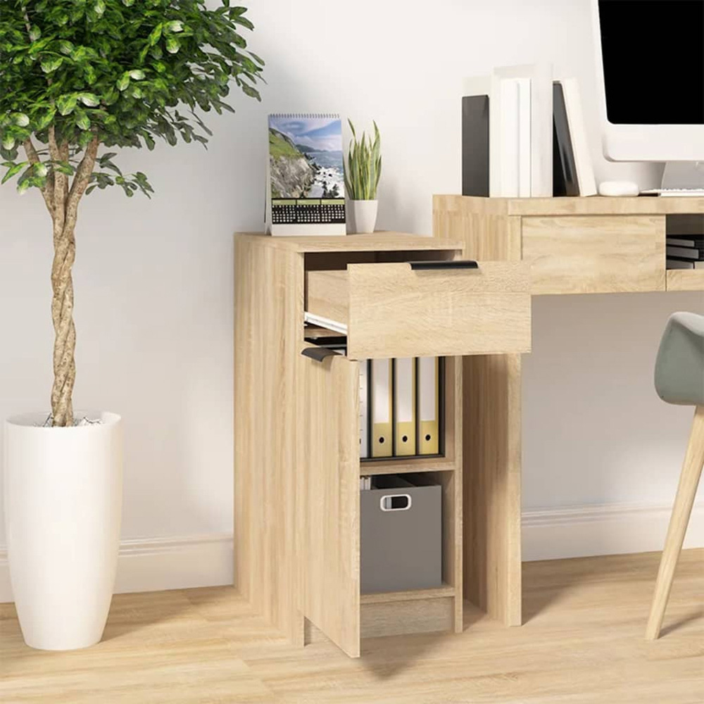 vidaXL Single Door Single Shelf Sonoma Oak Desk Cabinet Image 6