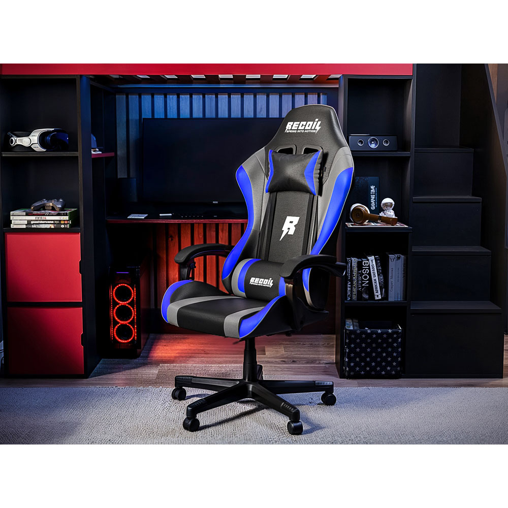 Recoil Vortex Black and Blue Gaming Chair Image 6