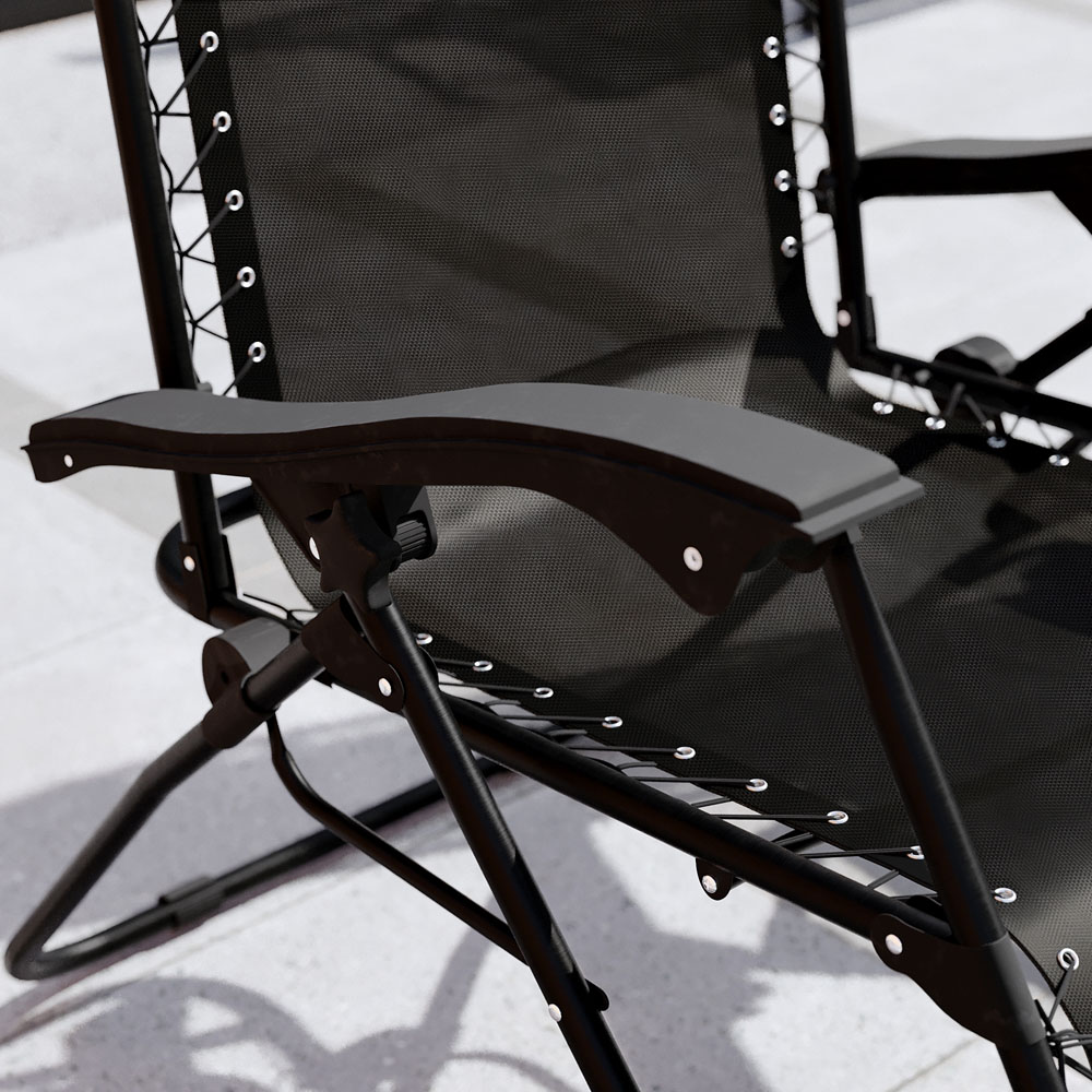 Garden Vida Set of 2 Black Zero Gravity Chairs Image 5