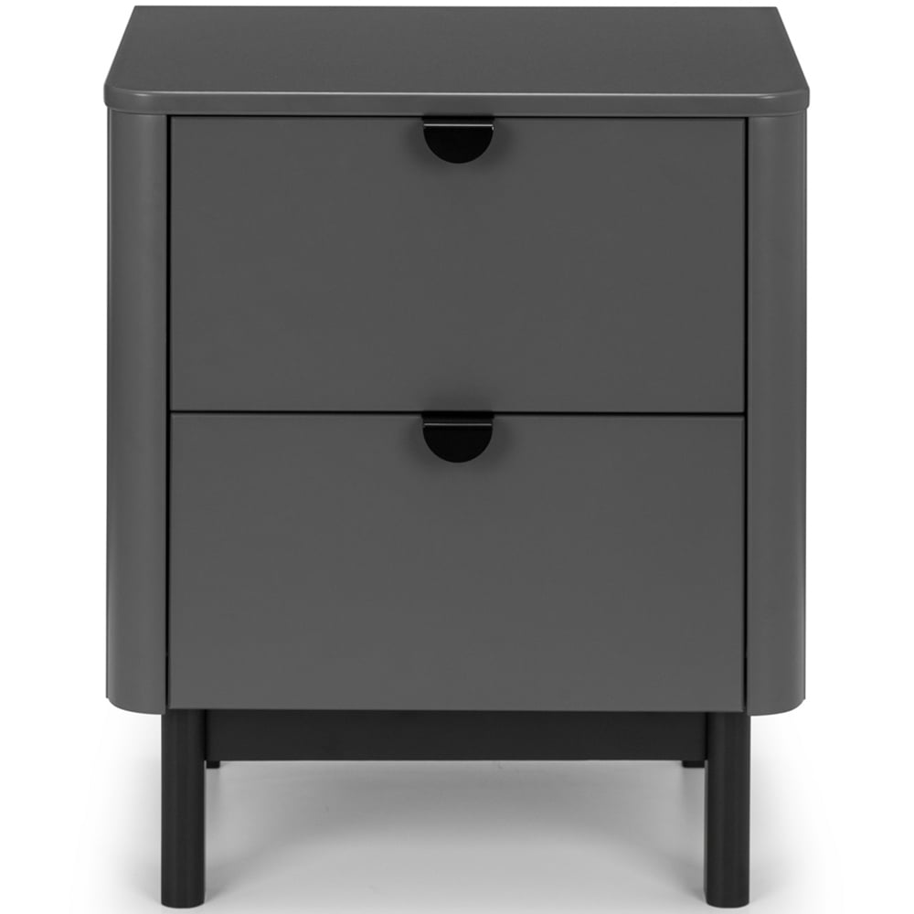 Julian Bowen Chloe 2 Drawer Storm Grey Bedside Table Image 3