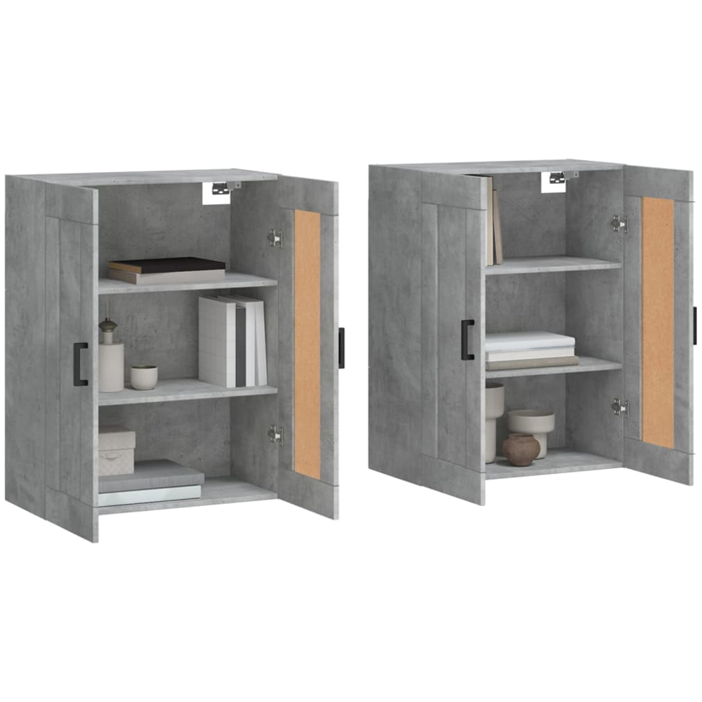 vidaXL 2 Door Concrete Grey Wall Mounted Cabinet Set of 2 Image 3