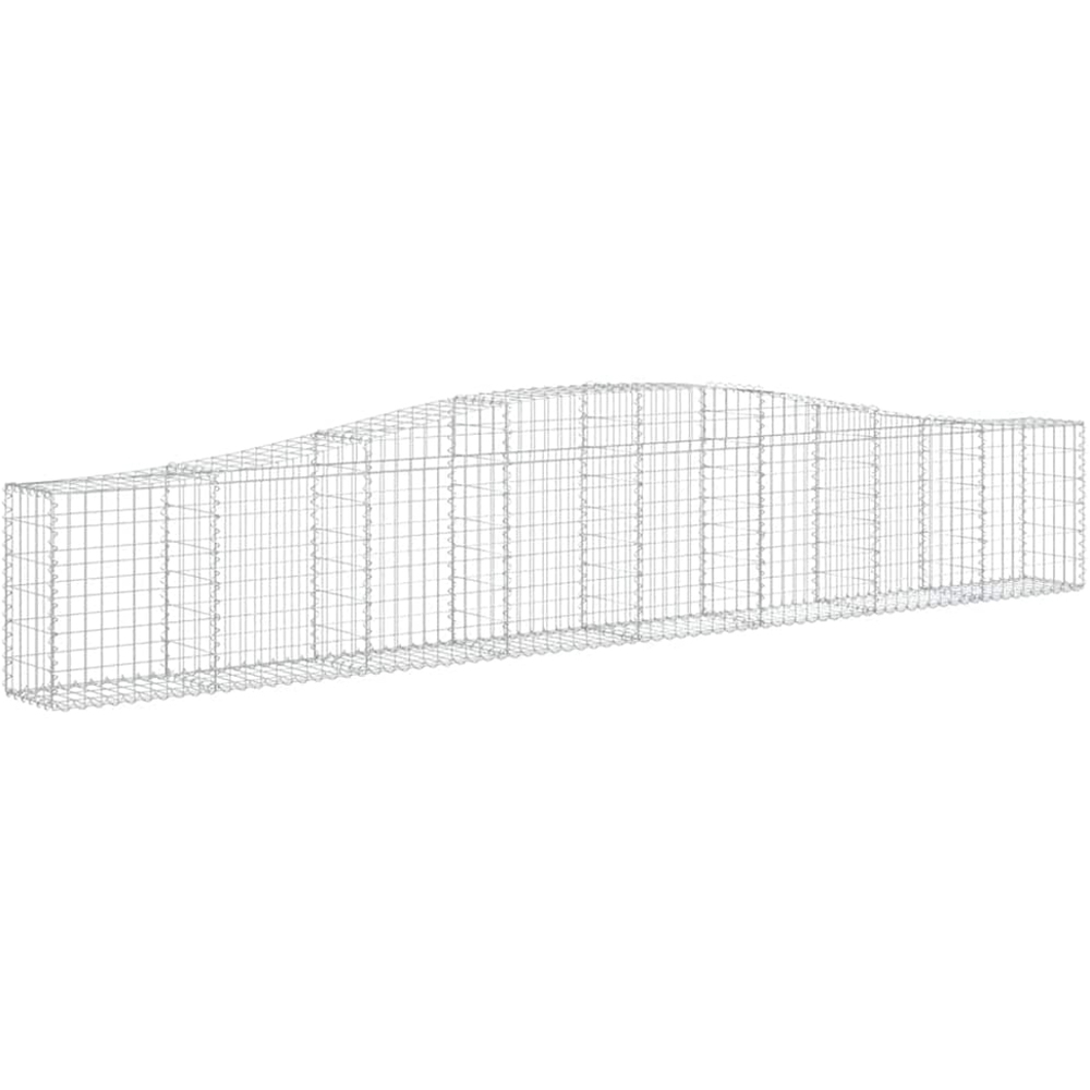 vidaXL Silver Galvanised Iron Arched Gabion Basket 400 x 30 x 60/80cm 3 Pack Image 1