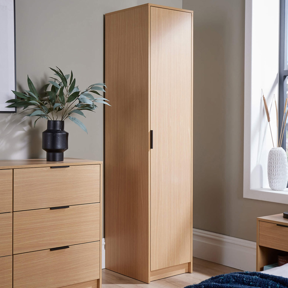 Home Source Phoenix Single Door Oak Wardrobe Image 1
