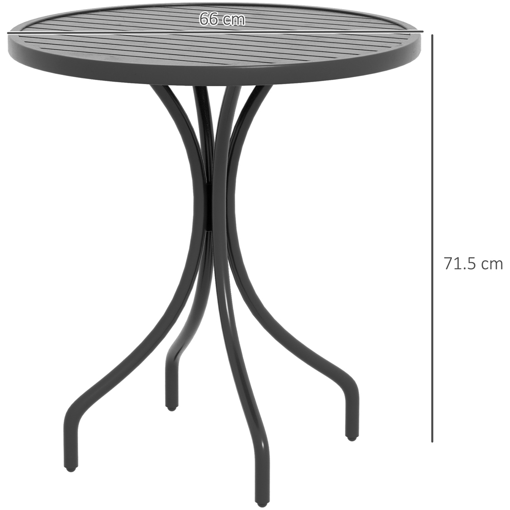 Outsunny Black Round Garden Table Image 7