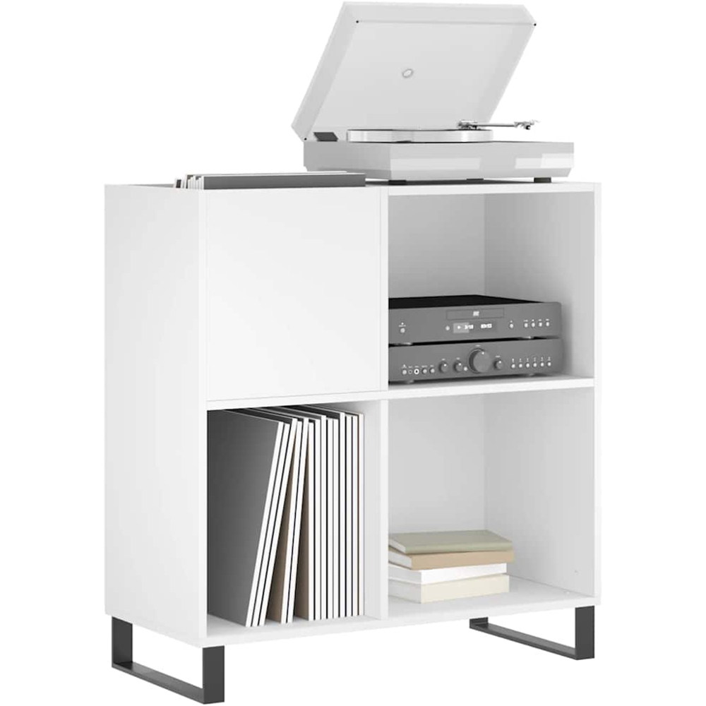 vidaXL 3 Shelf White Record Cabinet Image 3
