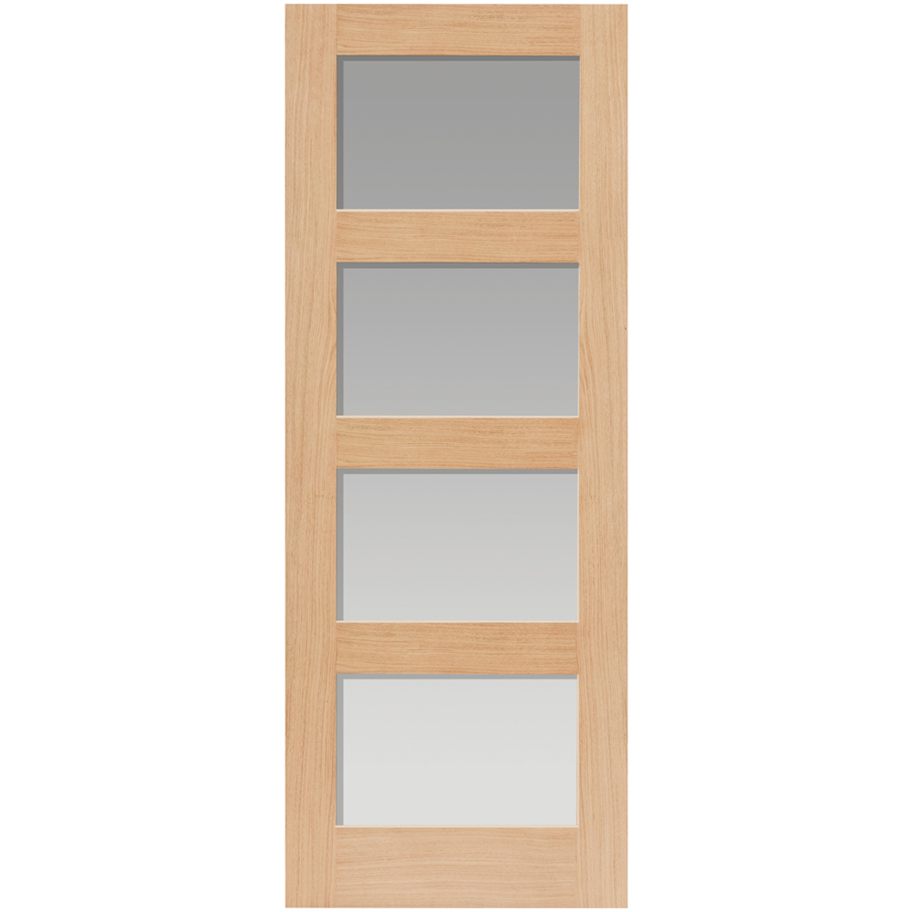 JB Kind Nevis Shaker Oak Glazed Internal Door 1981 x 762mm Image 1
