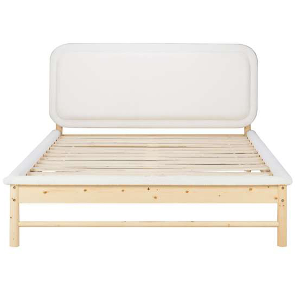 Birlea Emmi King Size White Fabric Bed with Headboard Image 3