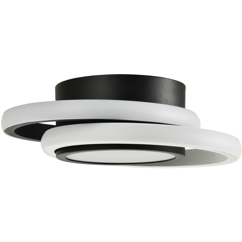 Happy Homewares Black and White LED Ceiling Light with Central Downlighter Image 3