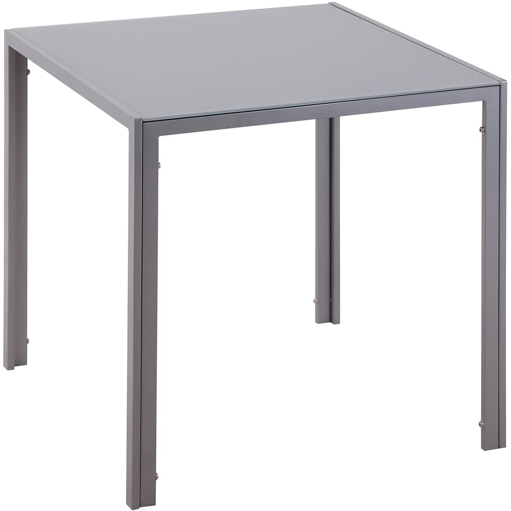 Portland 4 Seater Glass Top Square Dining Table Grey Image 2